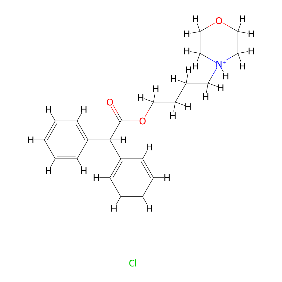 Acetic acid, 2,2-diphenyl-, (4-morpholinobutyl) ester, hydrochloride molecular structure, CAS 66902-44-1