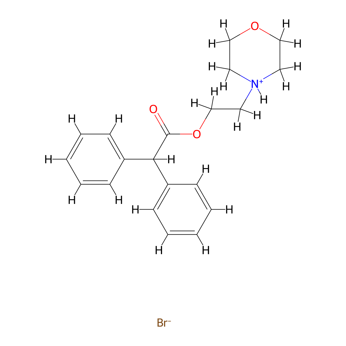 2-(Morpholin-4-yl)ethyl diphenylacetate--hydrogen bromide (1/1) molecular structure, CAS 66902-46-3