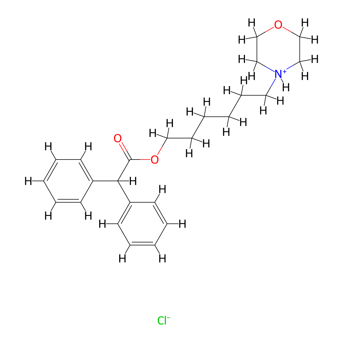 6-(Morpholin-4-yl)hexyl diphenylacetate--hydrogen chloride (1/1) molecular structure, CAS 66902-49-6