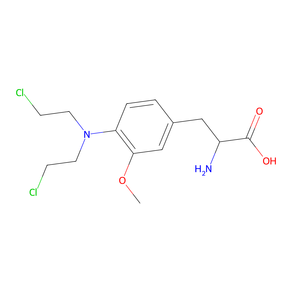 Alanine, 3-(4-(bis(2-chloroethyl)amino)-3-methoxyphenyl)- molecular structure, CAS 66902-62-3