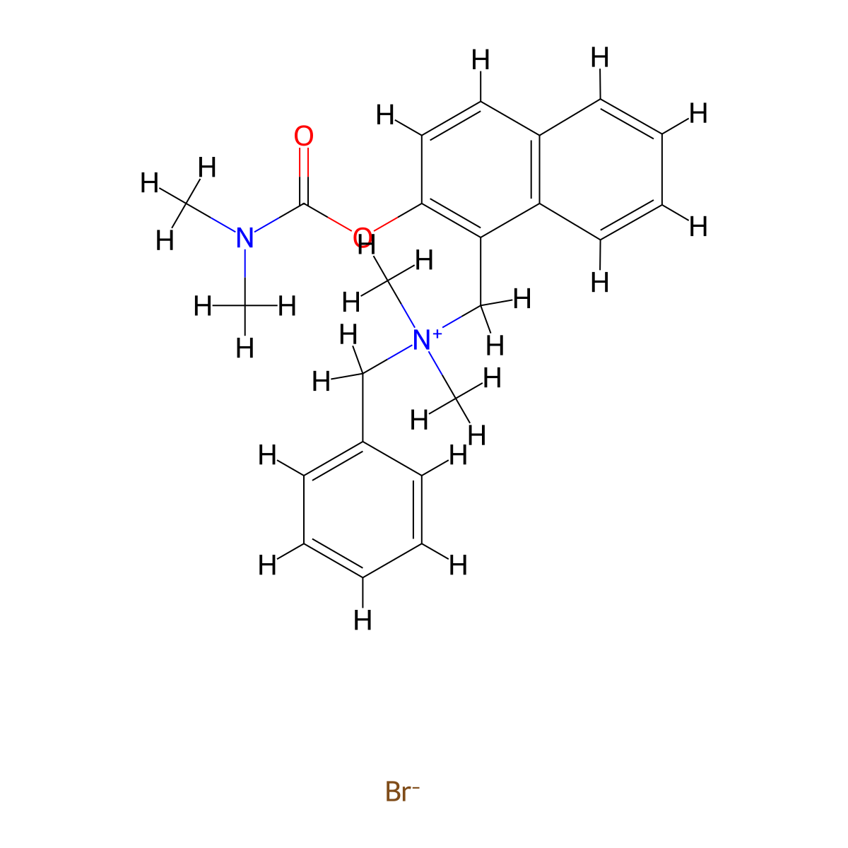 Ammonium, benzyldimethyl(2-hydroxy-1-naphthyl)methyl-, bromide, dimethylcarbamate (ester) molecular structure, CAS 66902-71-4