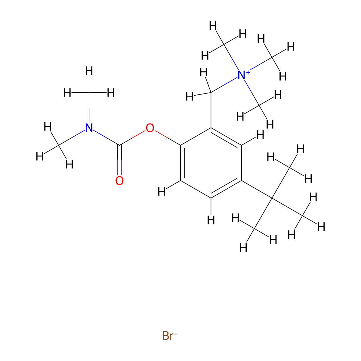 Ammonium, (5-tert-butyl-2-hydroxybenzyl)trimethyl-, bromide, dimethylcarbamate (ester) molecular structure, CAS 66902-74-7
