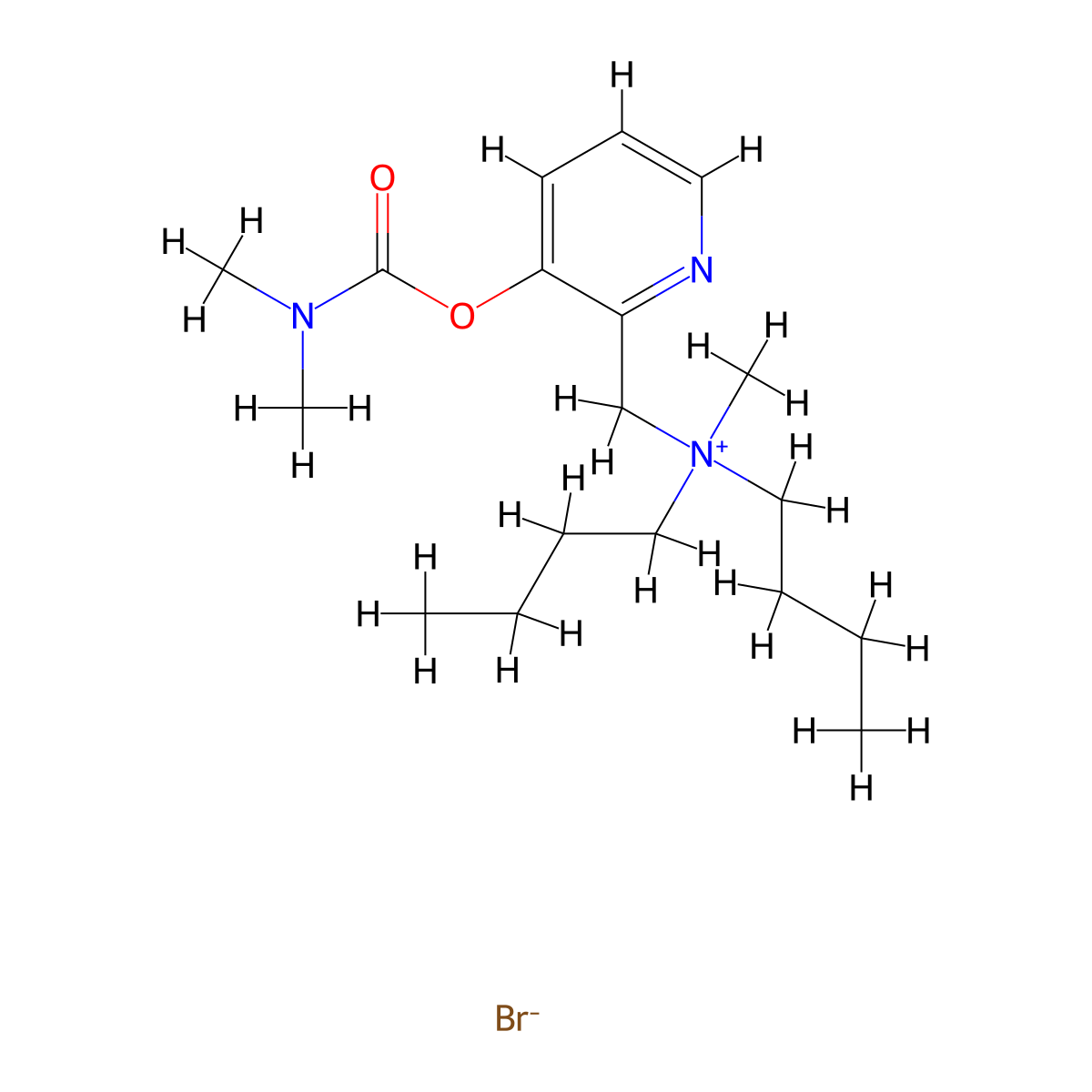 Ammonium, dibutyl((3-hydroxy-2-pyridyl)methyl)methyl-, bromide, dimethylcarbamate (ester) molecular structure, CAS 66902-87-2