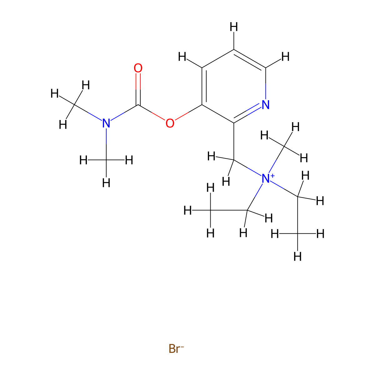 Ammonium, diethyl(3-hydroxy-2-pyridylmethyl)methyl-, bromide, dimethylcarbamate (ester) molecular structure, CAS 66902-95-2