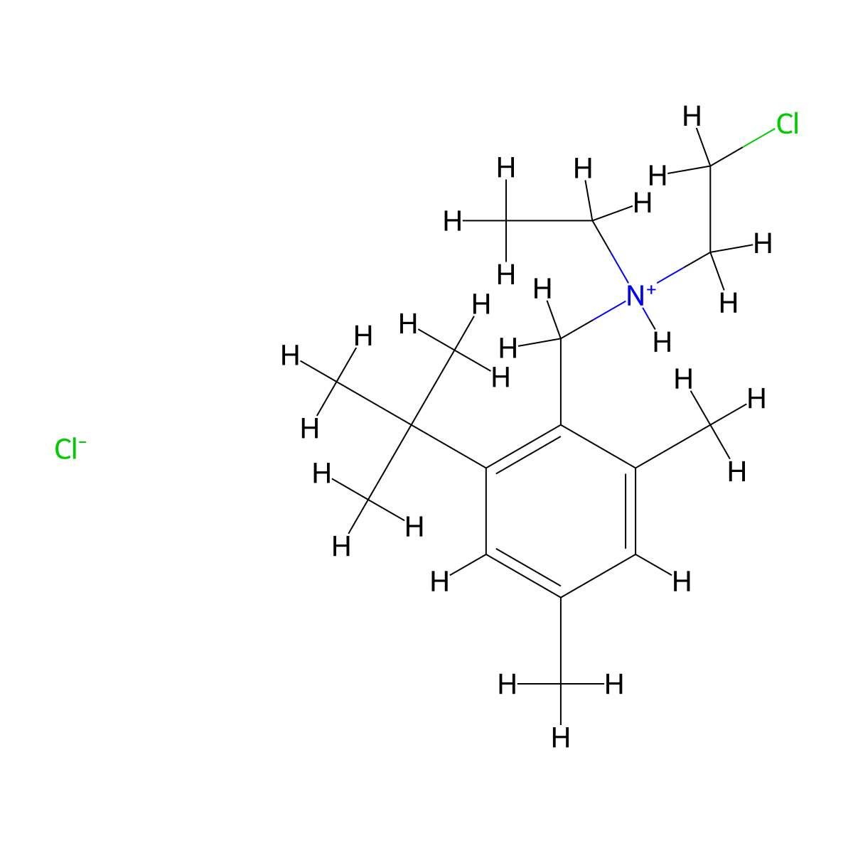 Benzylamine, 2-tert-butyl-N-(2-chloroethyl)-4,6-dimethyl-N-ethyl-, hydrochloride molecular structure, CAS 66903-07-9