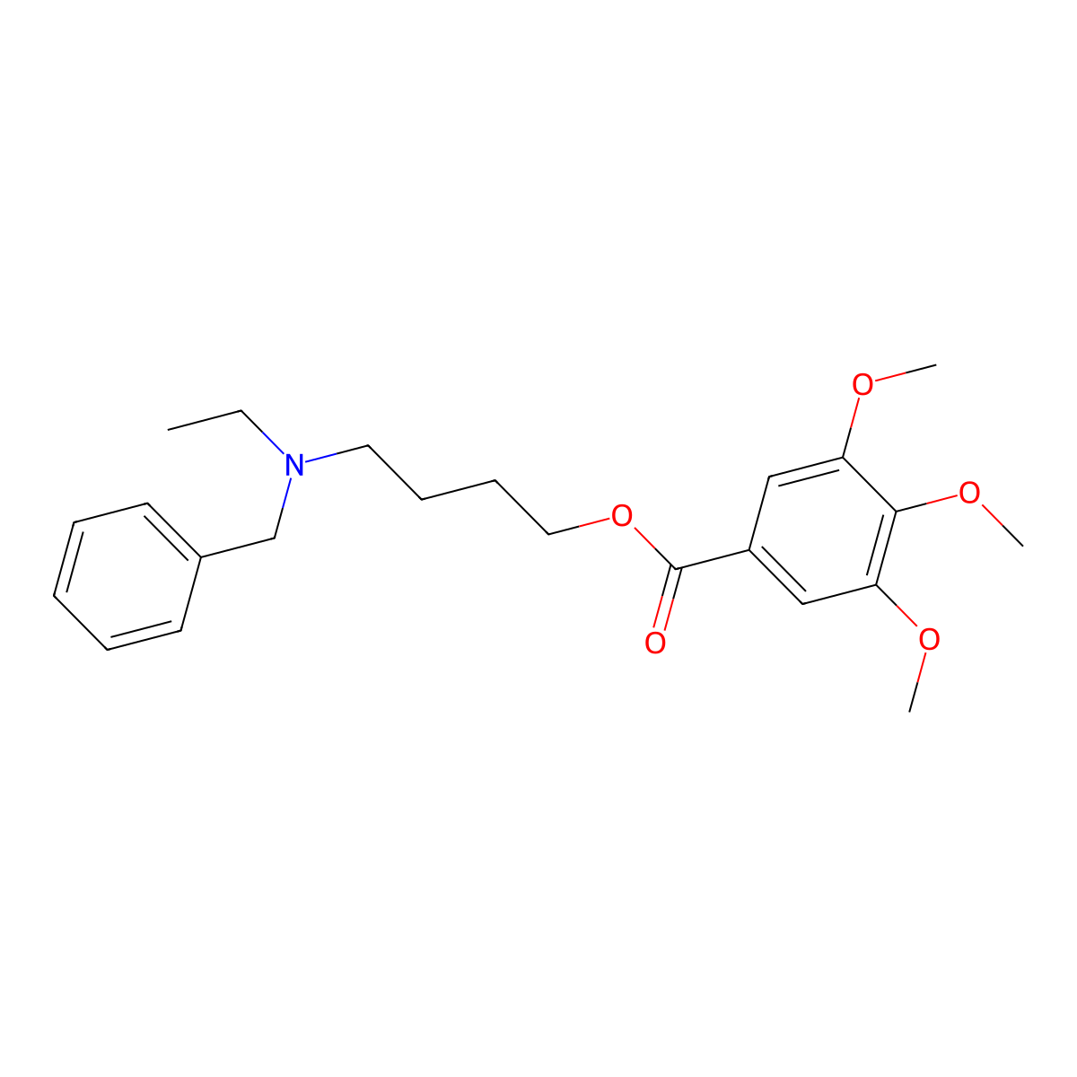 Benzylamine, N-ethyl-N-(4-hydroxybutyl)-, 3,4,5-trimethoxybenzoate (ester) molecular structure, CAS 66903-17-1