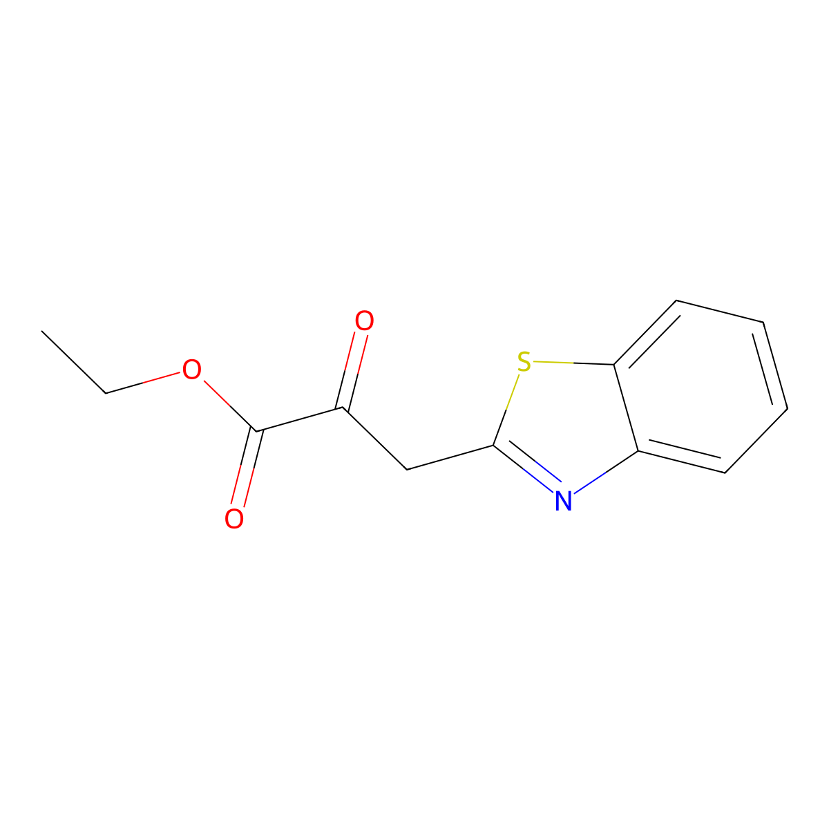 Ethyl 3-(2-benzothiazolyl) pyruvate molecular structure, CAS 66904-39-0