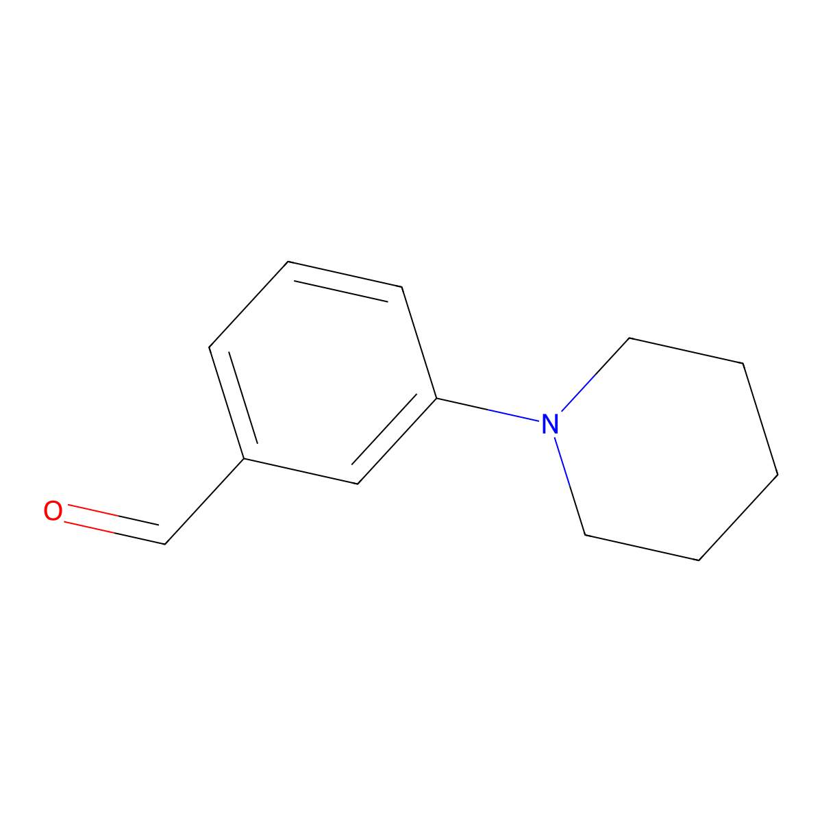 3-Piperidinobenzaldehyde molecular structure, CAS 669050-72-0