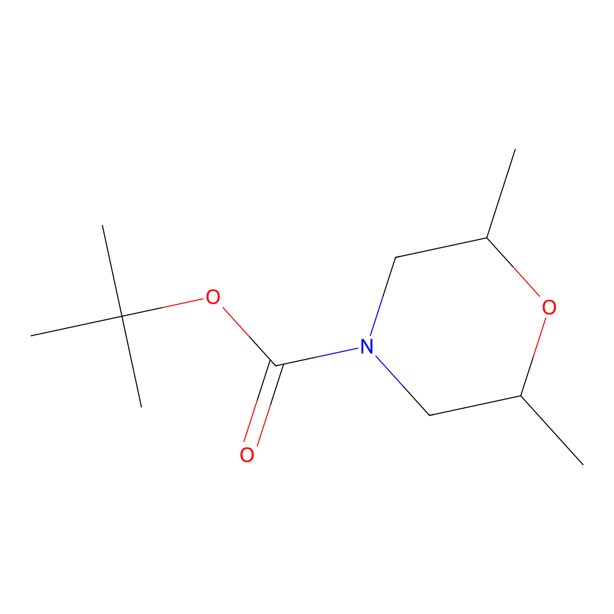 Tert-butyl 2,6-dimethylmorpholine-4-carboxylate molecular structure, CAS 669050-78-6