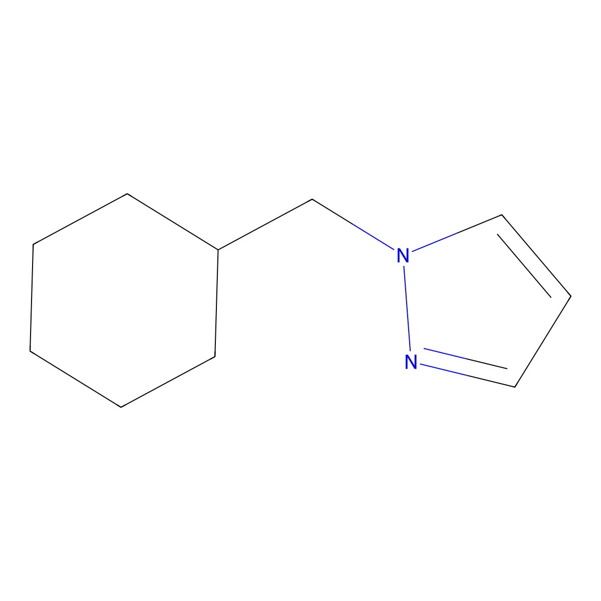 1-(cyclohexylmethyl)-1H-Pyrazole molecular structure, CAS 669050-87-7