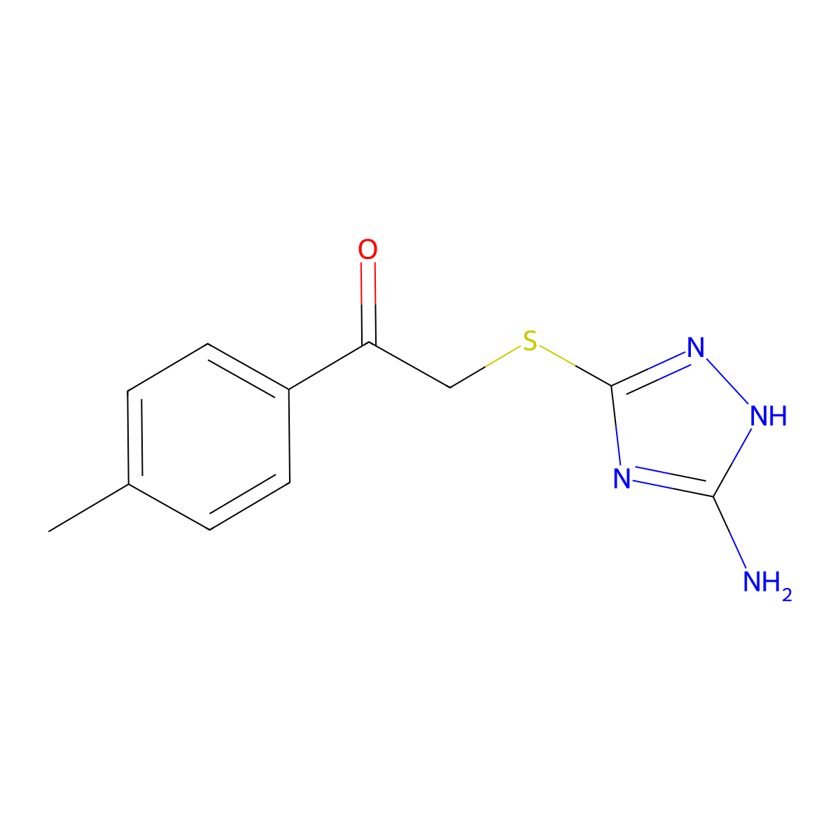 2-[(5-amino-1H-1,2,4-triazol-3-yl)sulfanyl]-1-(4-methylphenyl)ethanone molecular structure, CAS 669056-12-6