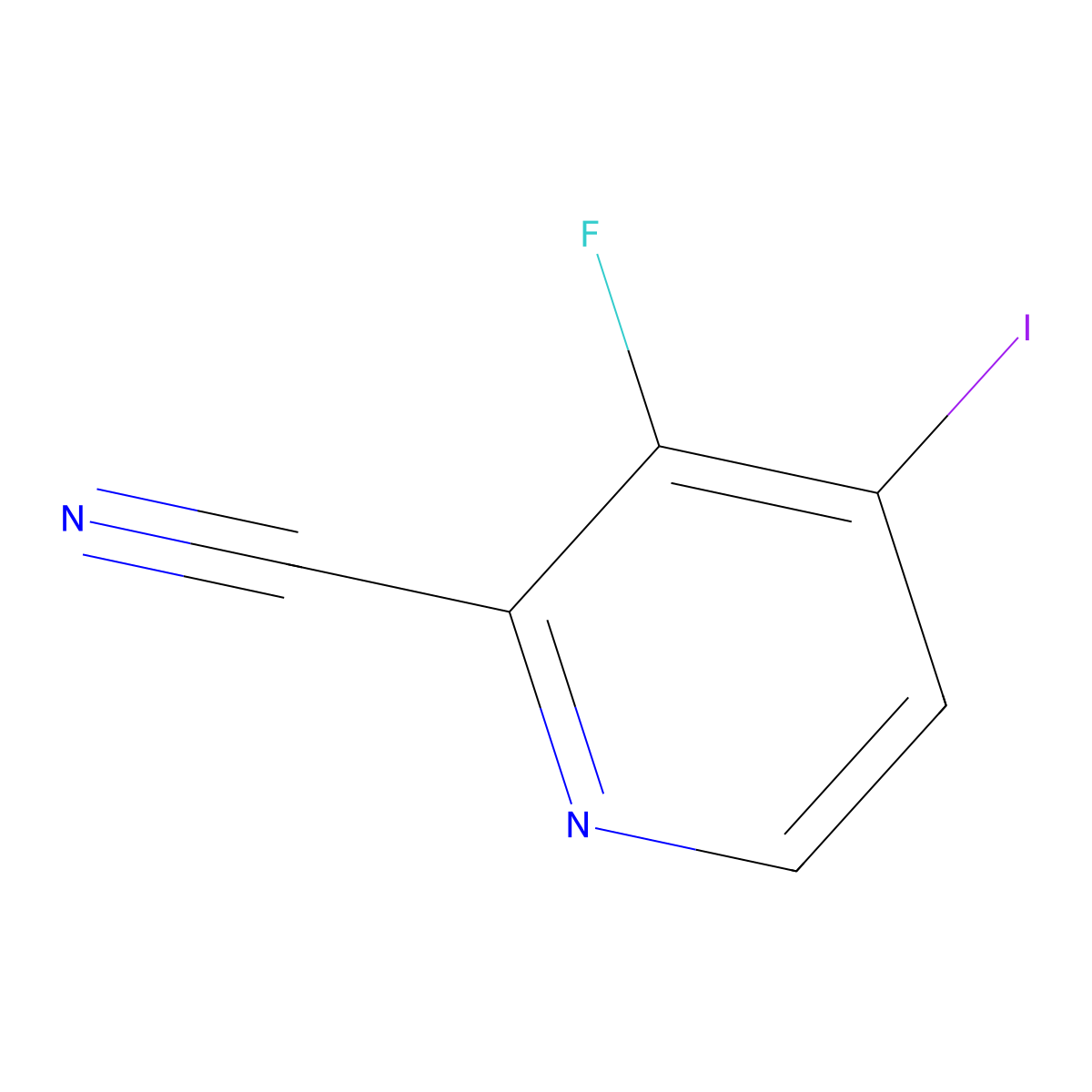 3-Fluoro-4-iodopyridine-2-carbonitrile molecular structure, CAS 669066-35-7