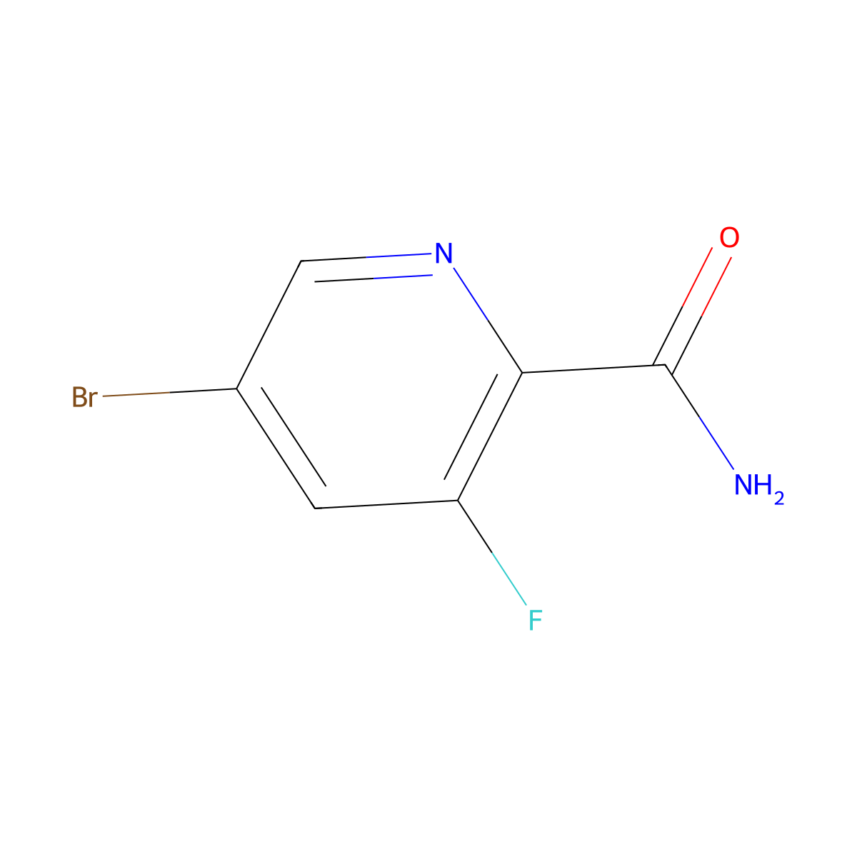 5-Bromo-3-fluoropyridine-2-carboxamide molecular structure, CAS 669066-90-4