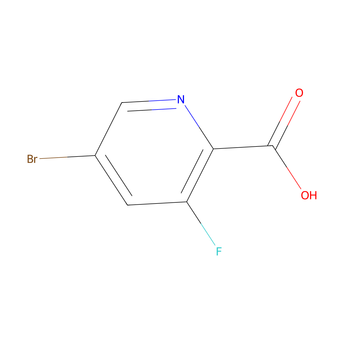 5-Bromo-3-fluoropyridine-2-carboxylic acid molecular structure, CAS 669066-91-5