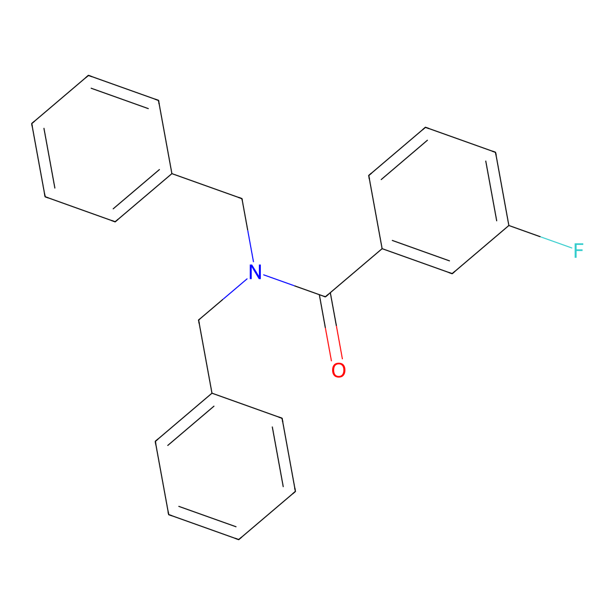N,N-dibenzyl-3-fluorobenzamide molecular structure, CAS 66907-46-8