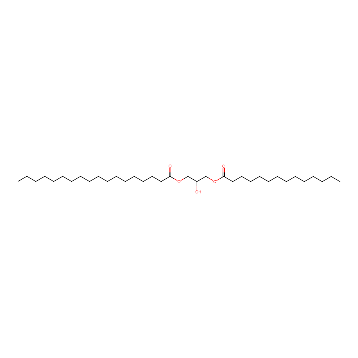 1-Myristoyl-3-stearoyl-rac-glycerol molecular structure, CAS 66907-99-1