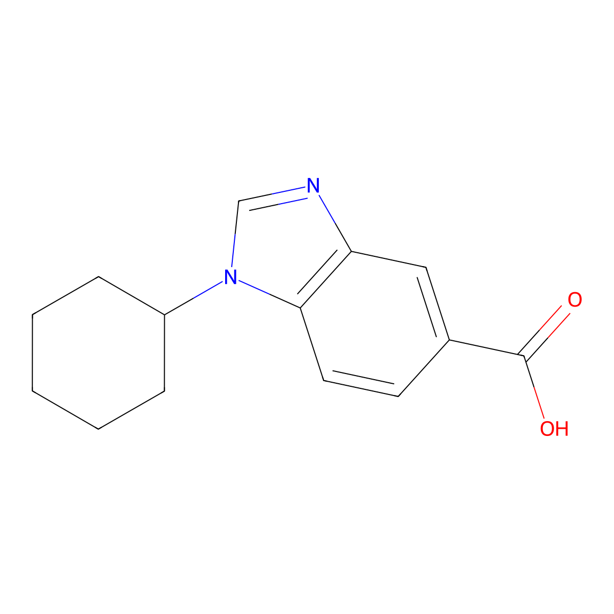 1-Cyclohexylbenzodiazole-5-carboxylic acid molecular structure, CAS 669070-72-8