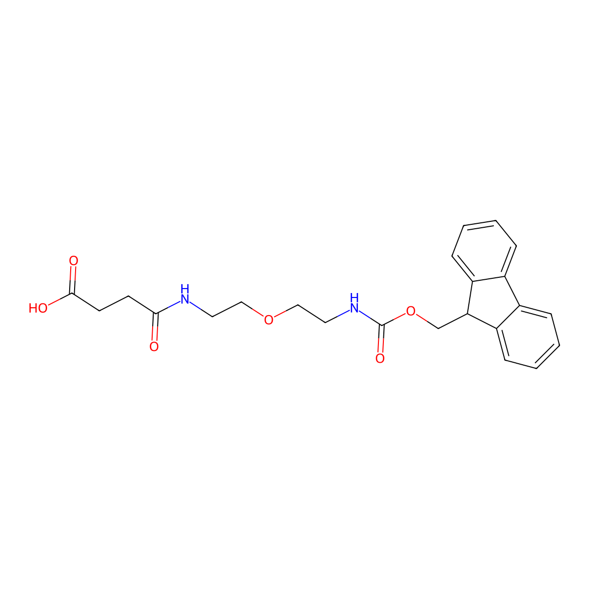 N-(Fmoc-5-amino-3-oxa-pentyl)succinamic acid molecular structure, CAS 669073-62-5