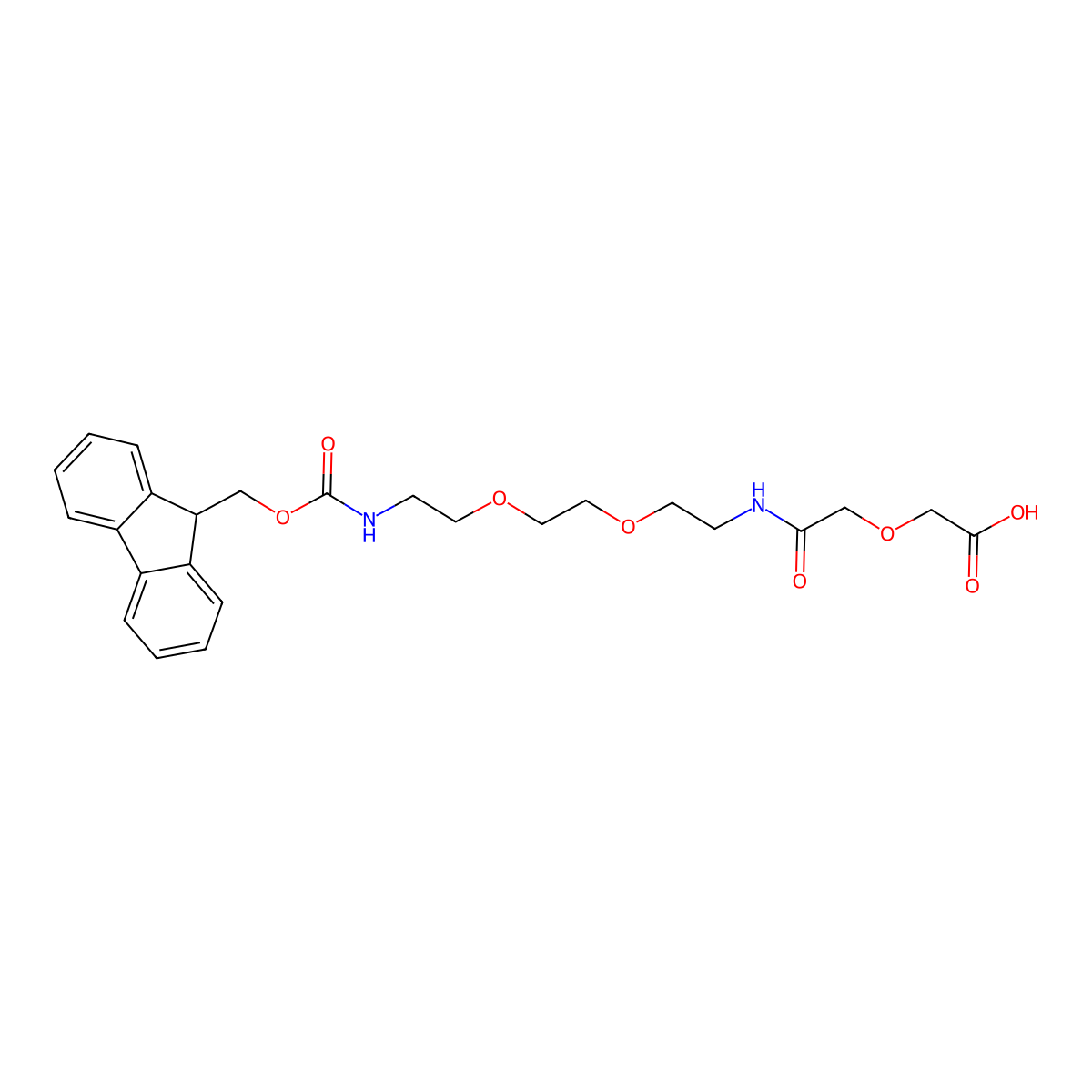 1-(9H-Fluoren-9-yl)-3,14-dioxo-2,7,10,16-tetraoxa-4,13-diazaoctadecan-18-oic acid molecular structure, CAS 669073-64-7