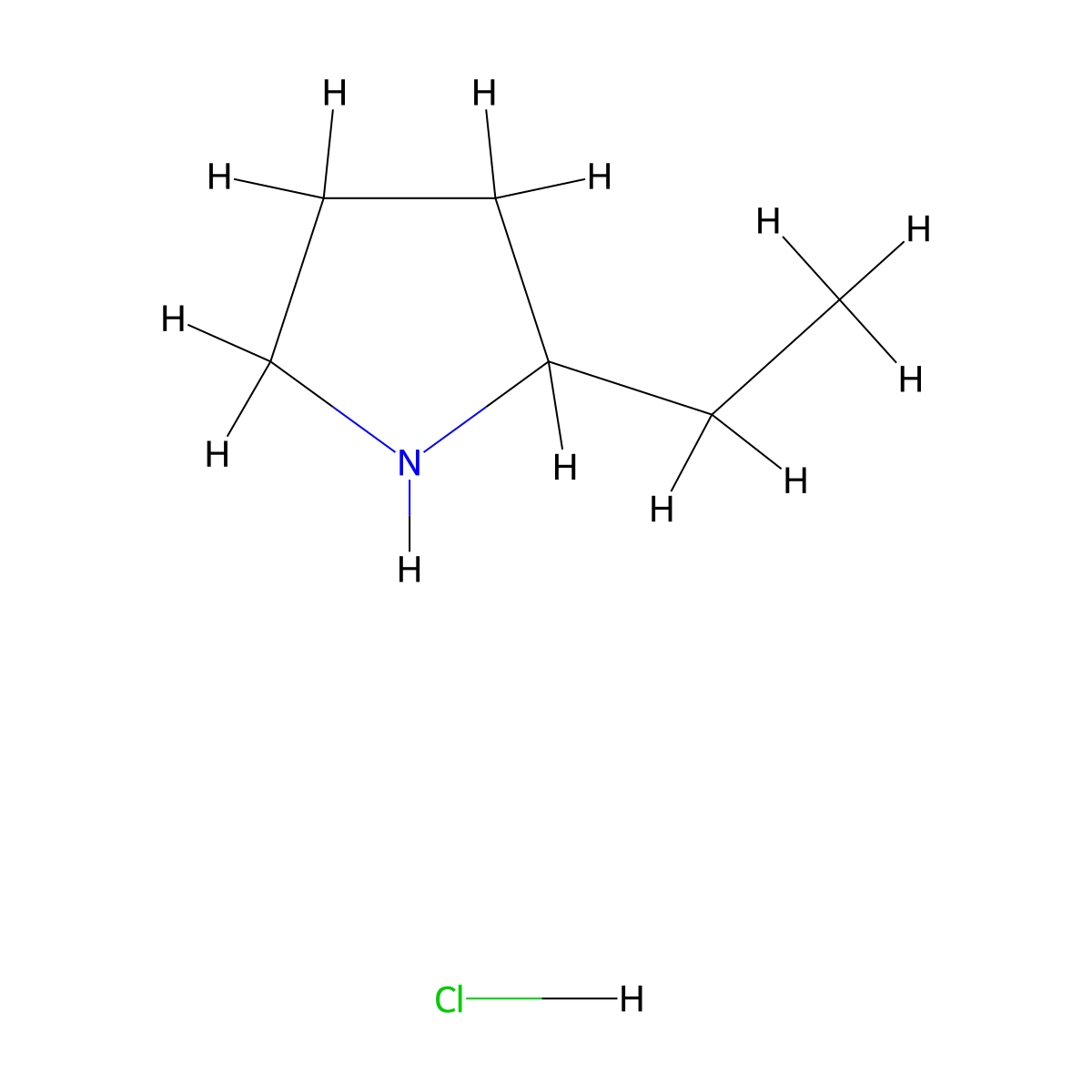 2-Ethylpyrrolidine hydrochloride molecular structure, CAS 669073-77-2