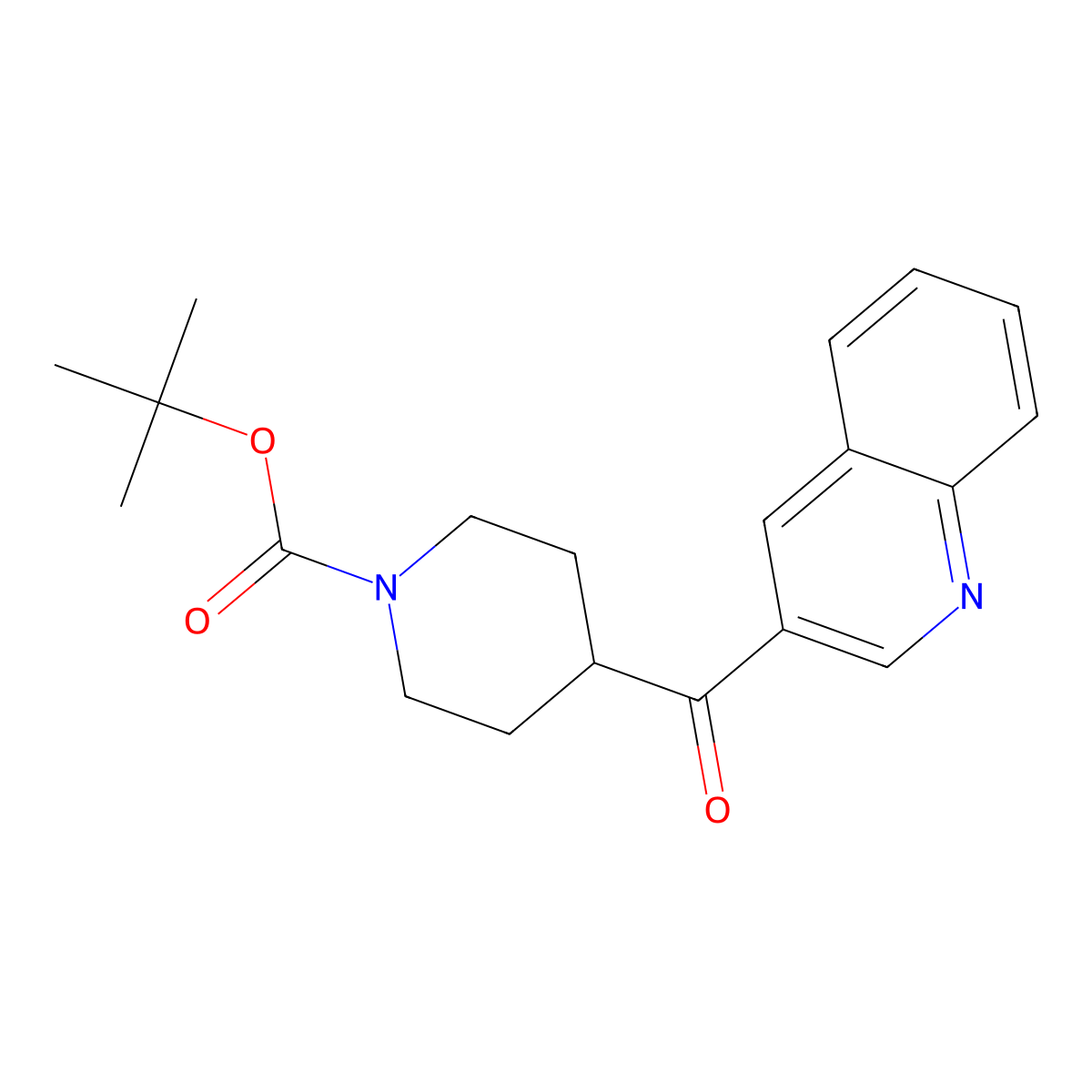 Tert-butyl 4-(quinoline-3-carbonyl)piperidine-1-carboxylate molecular structure, CAS 669074-89-9