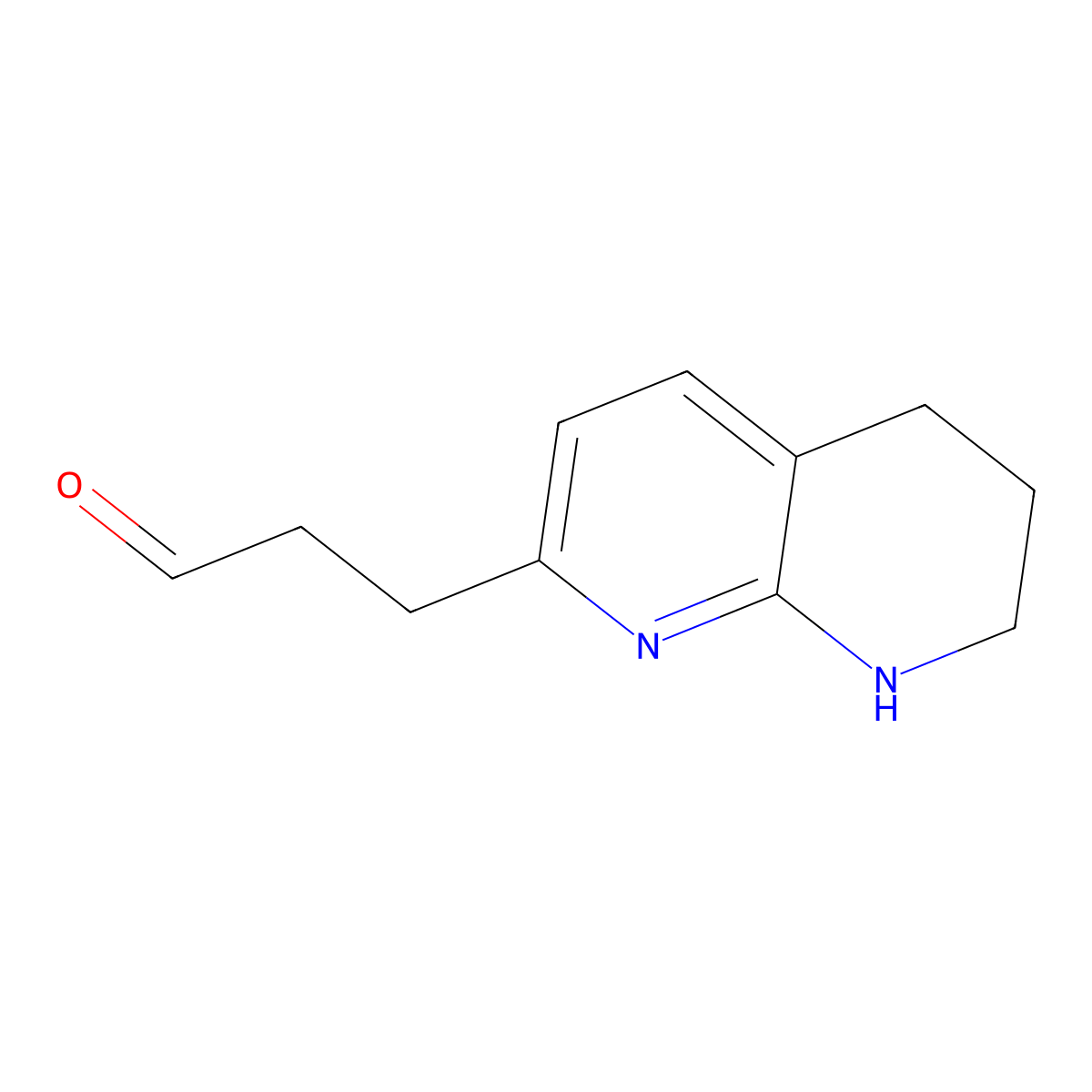 3-(5,6,7,8-Tetrahydro-1,8-naphthyridin-2-yl)propanal molecular structure, CAS 669076-65-7