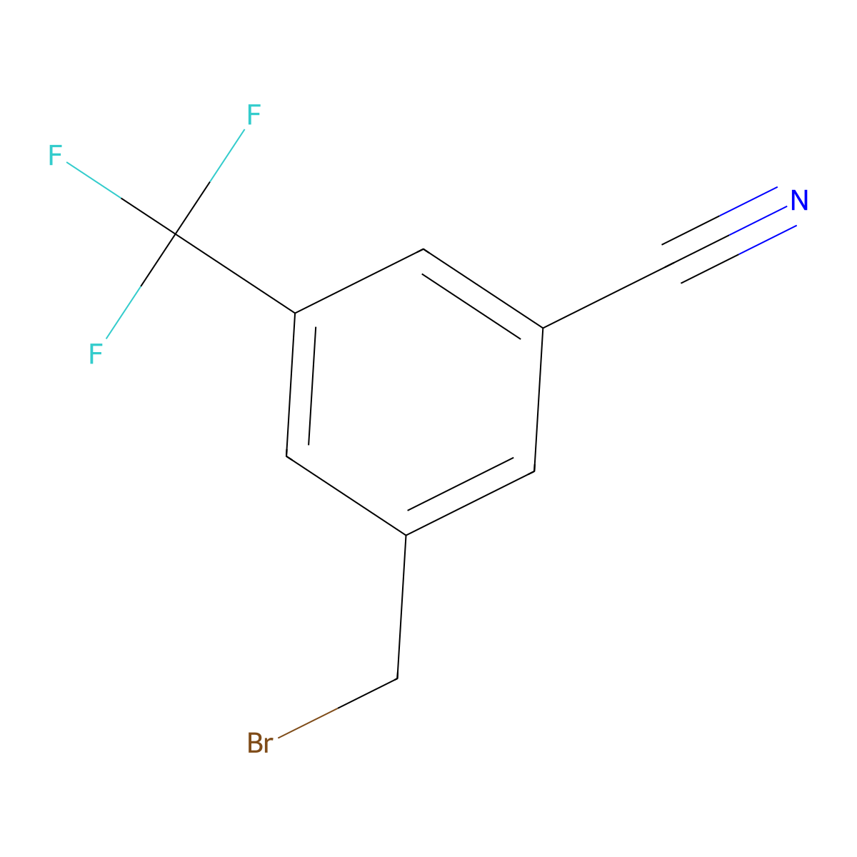 3-(Bromomethyl)-5-(trifluoromethyl)benzonitrile molecular structure, CAS 669080-79-9