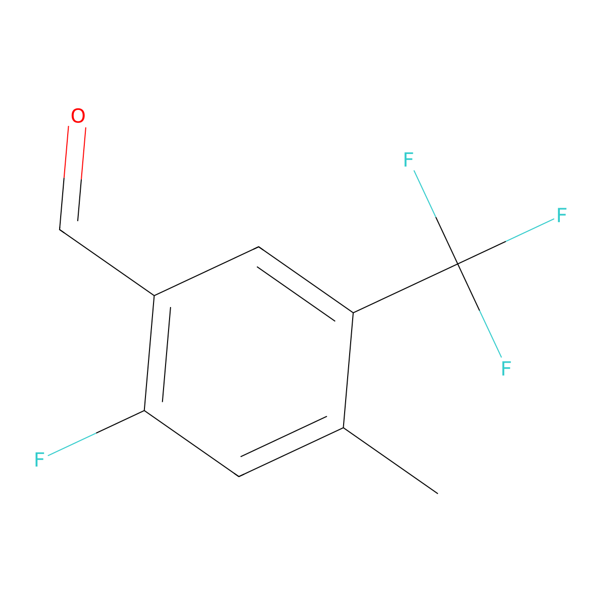 2-Fluoro-4-methyl-5-(trifluoromethyl)benzaldehyde molecular structure, CAS 669080-88-0