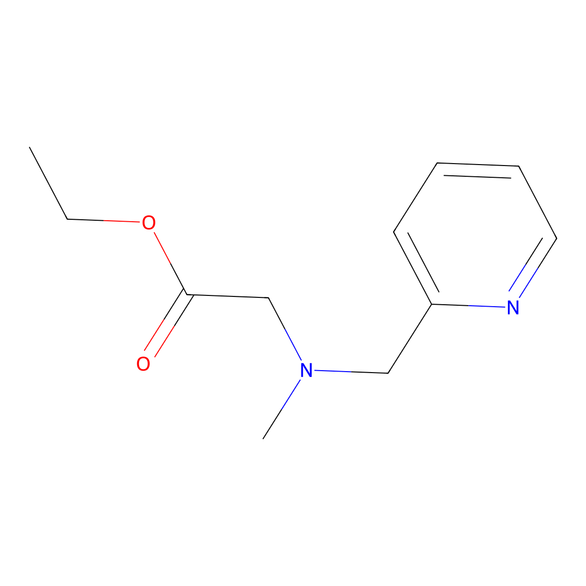 Ethyl 2-{methyl[(pyridin-2-yl)methyl]amino}acetate molecular structure, CAS 669083-44-7