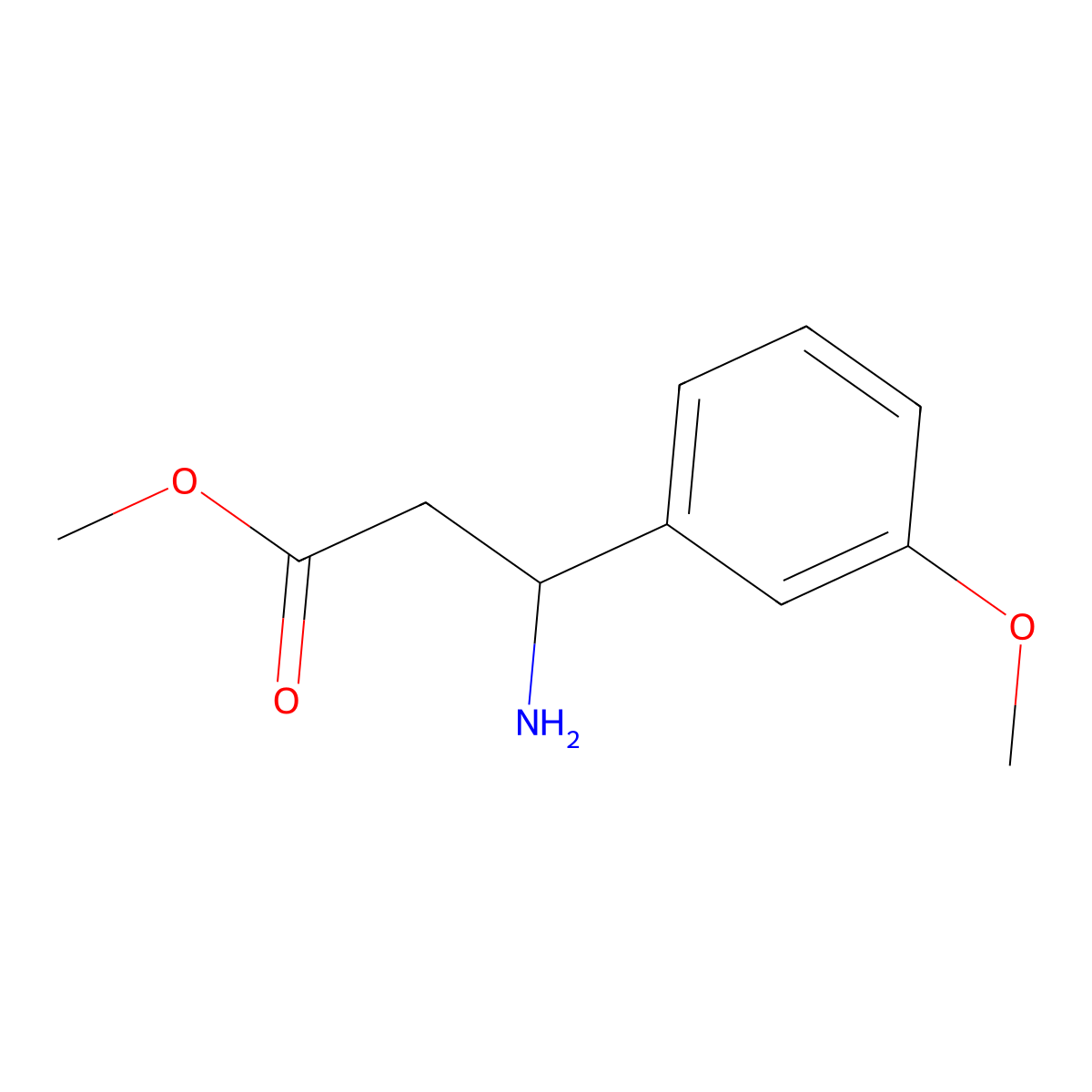 Methyl 3-amino-3-(3-methoxyphenyl)propanoate molecular structure, CAS 669087-27-8