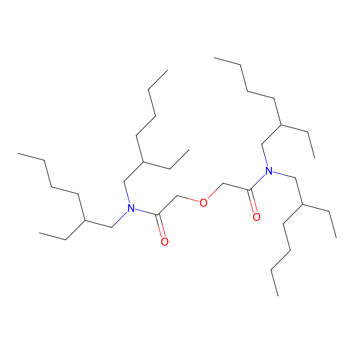 2,2'-oxybis(N,N-bis(2-ethylhexyl)acetamide) molecular structure, CAS 669087-46-1