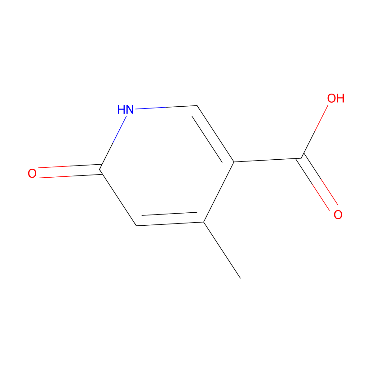 1,6-Dihydro-4-methyl-6-oxo-3-pyridinecarboxylic acid molecular structure, CAS 66909-28-2