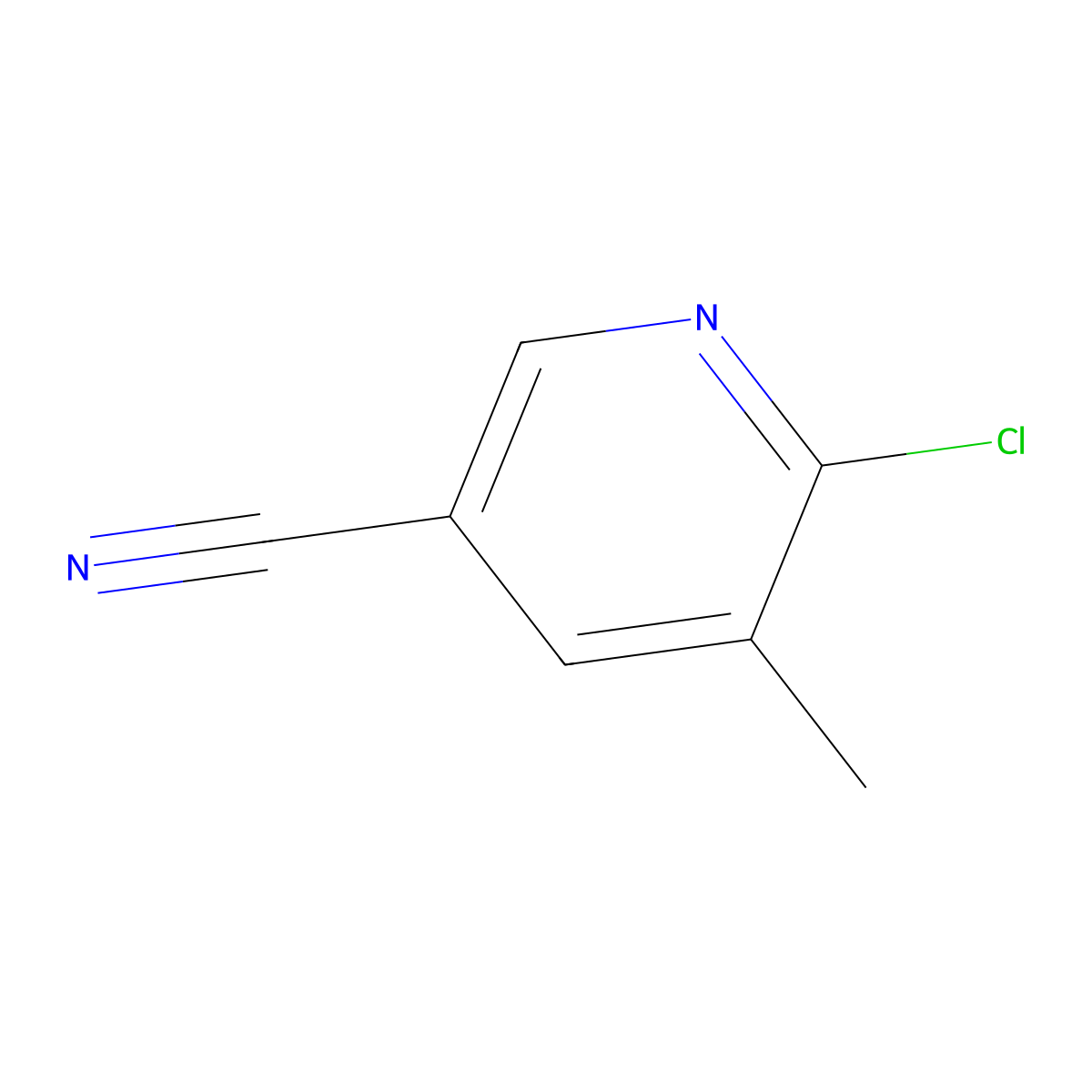 6-Chloro-5-methylnicotinonitrile molecular structure, CAS 66909-33-9