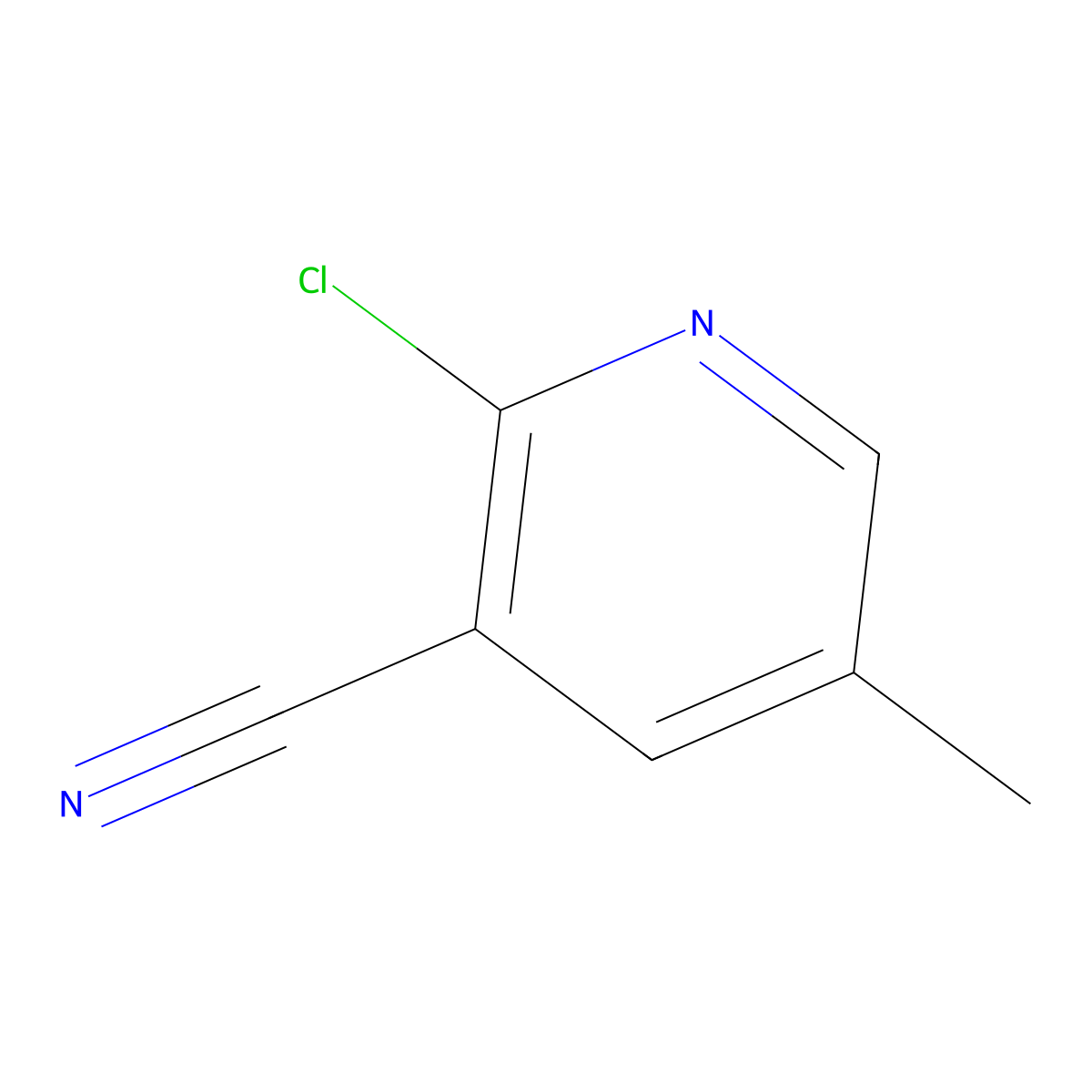 2-Chloro-5-methylnicotinonitrile molecular structure, CAS 66909-34-0