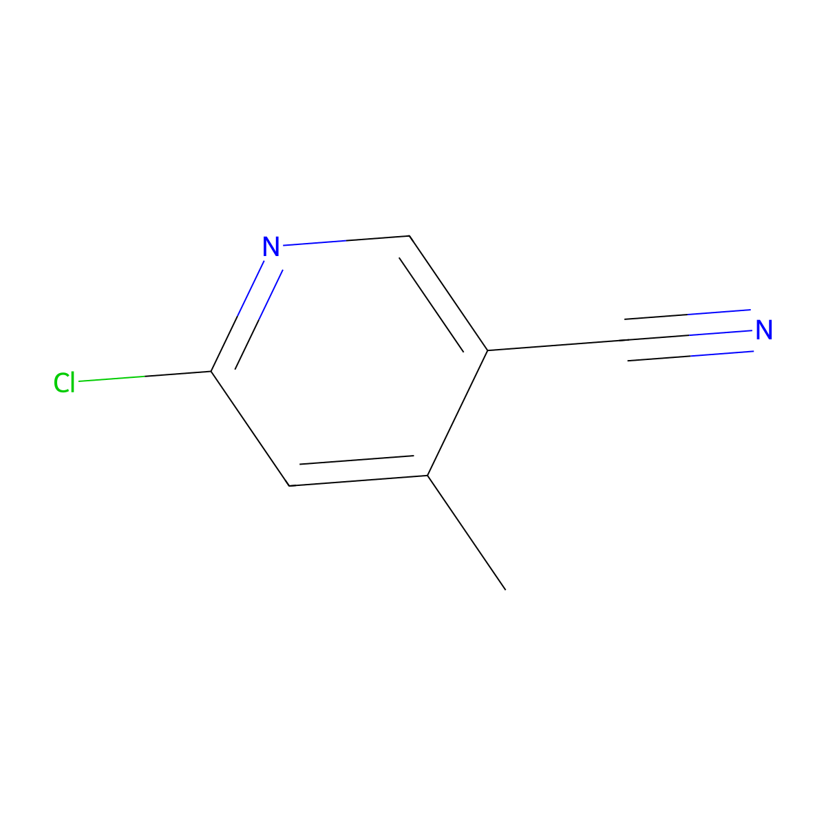 6-Chloro-4-methylpyridine-3-carbonitrile molecular structure, CAS 66909-35-1