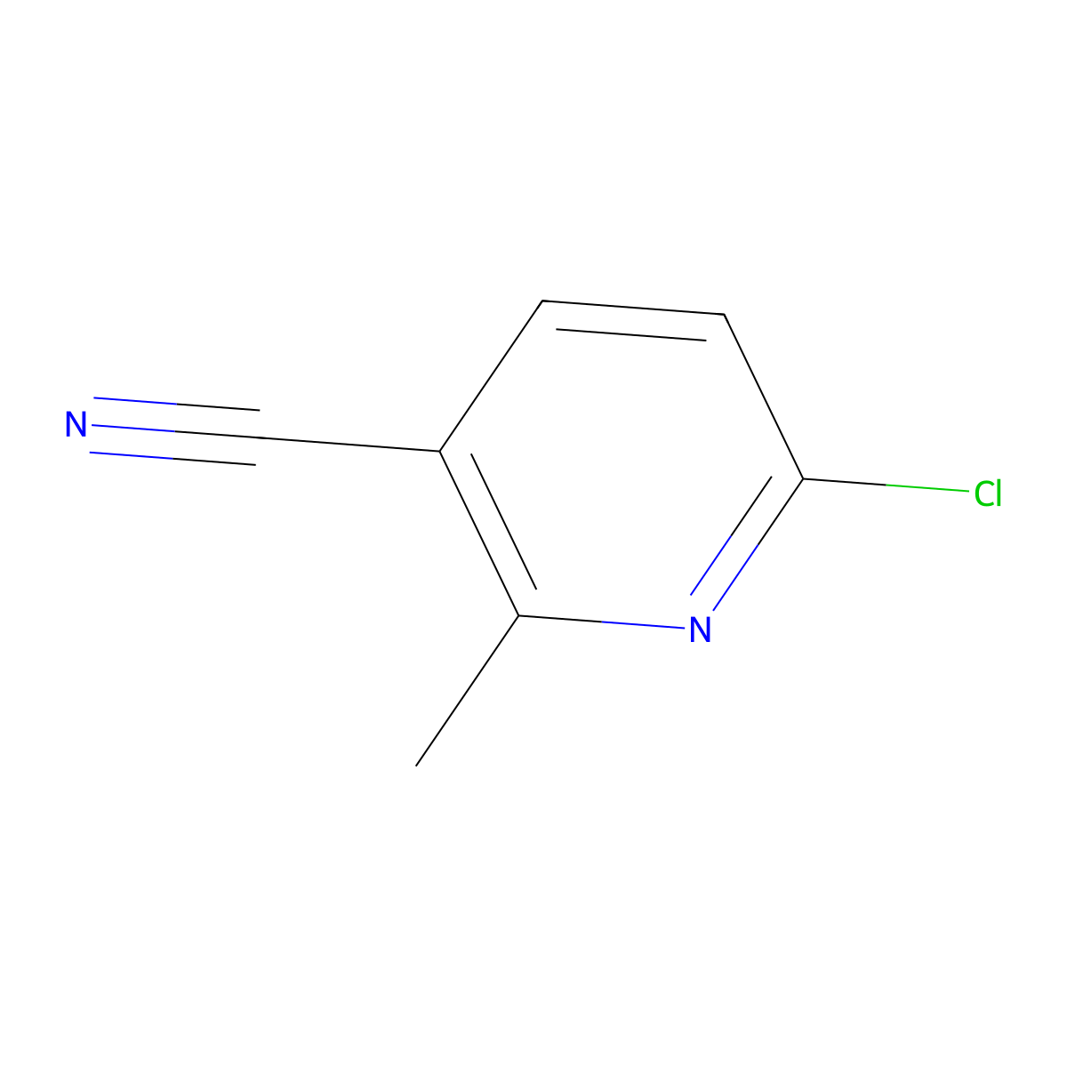6-Chloro-2-methylnicotinonitrile molecular structure, CAS 66909-36-2