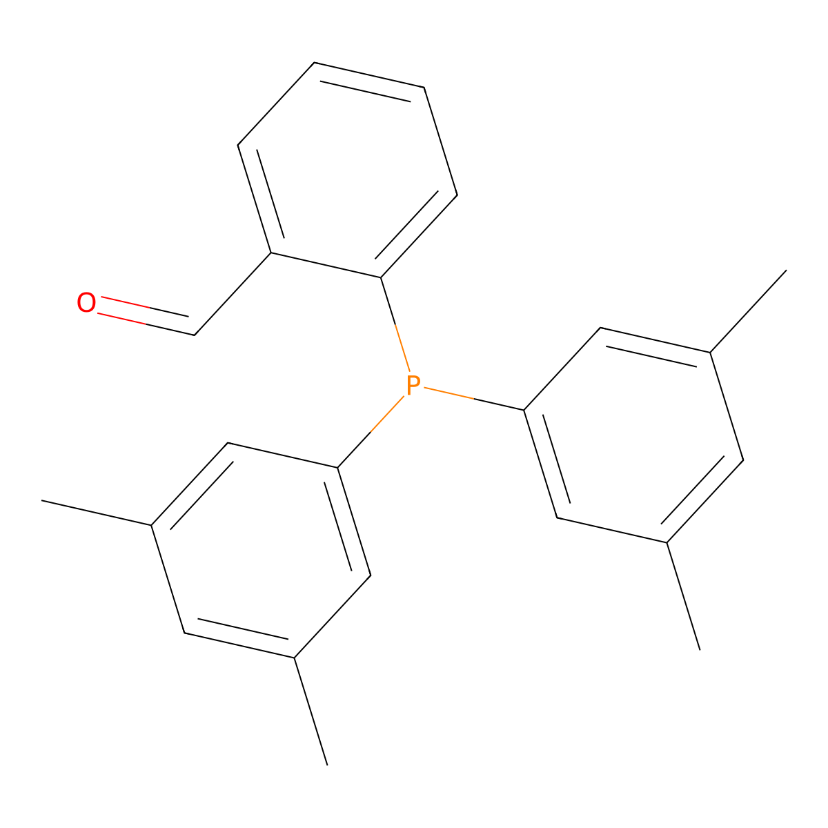 2-[Bis(3,5-dimethylphenyl)phosphino]benzaldehyde molecular structure, CAS 669091-00-3