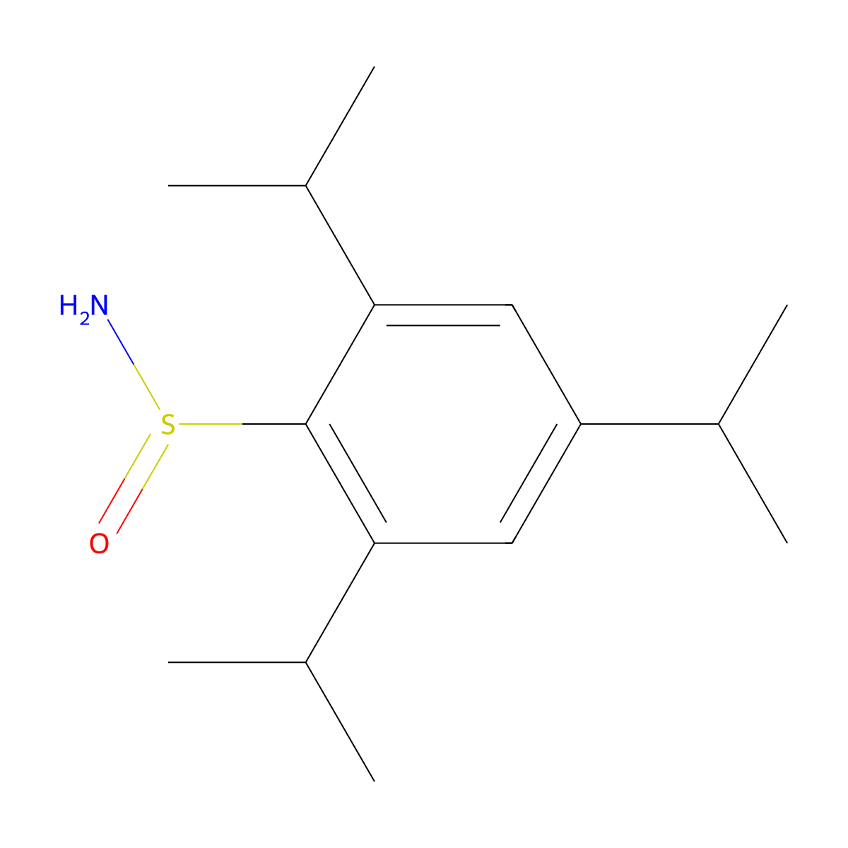 (S)-2,4,6-Triisopropylbenzenesulfinamide molecular structure, CAS 669091-08-1