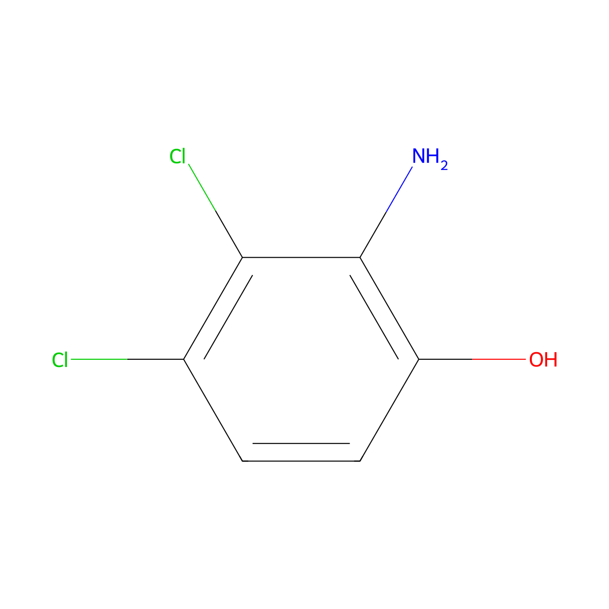 2-Amino-3,4-dichlorophenol molecular structure, CAS 669091-84-3