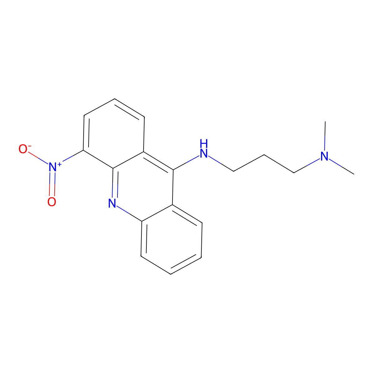 4-Nitro-9-(dimethylaminopropylamino)acridine molecular structure, CAS 6691-68-5