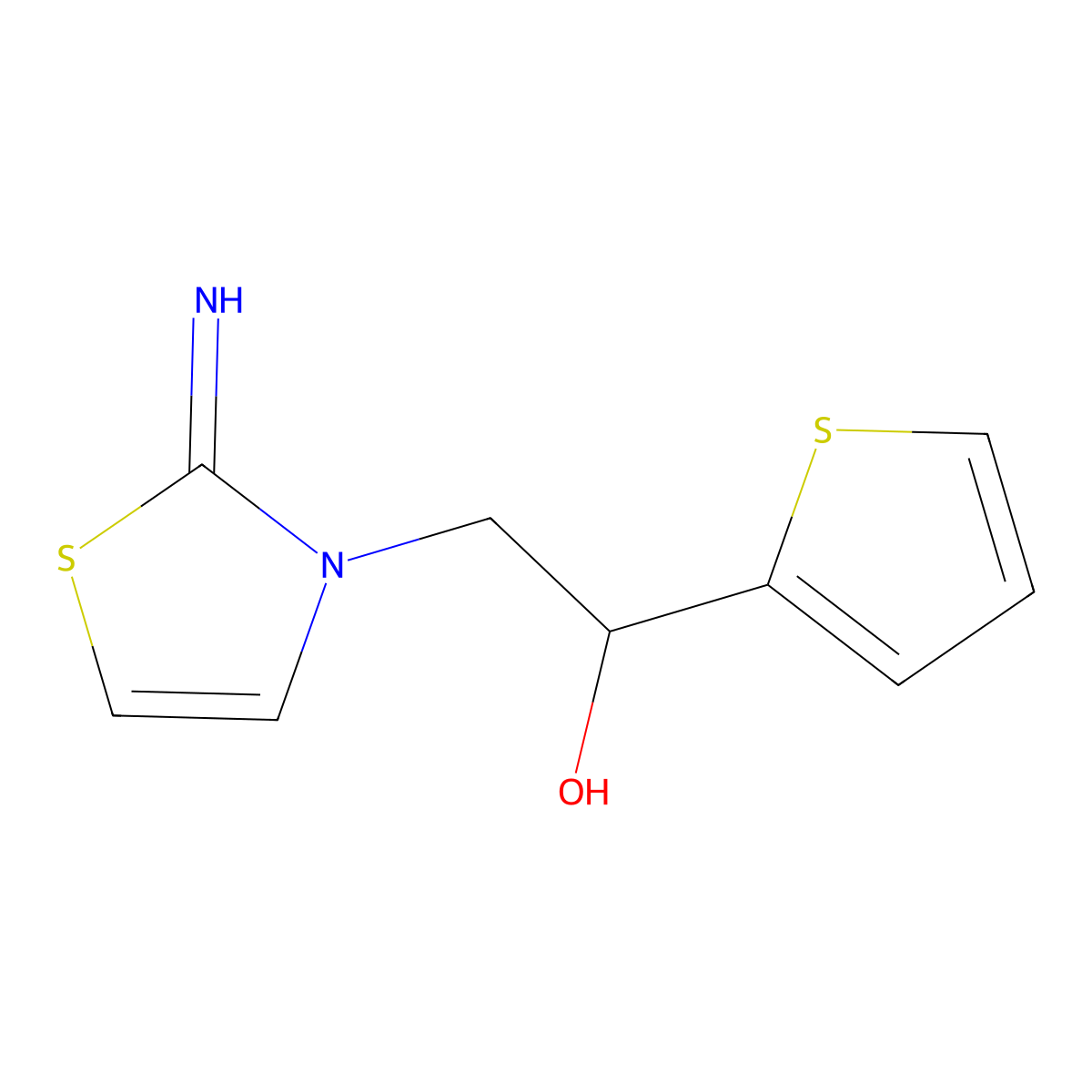 2-(2-Imino-2,3-dihydro-1,3-thiazol-3-yl)-1-(thiophen-2-yl)ethan-1-ol molecular structure, CAS 6691-91-4