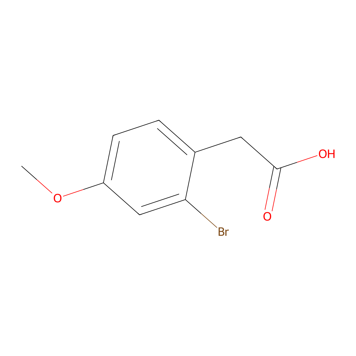 2-Bromo-4-methoxyphenylacetic acid molecular structure, CAS 66916-99-2