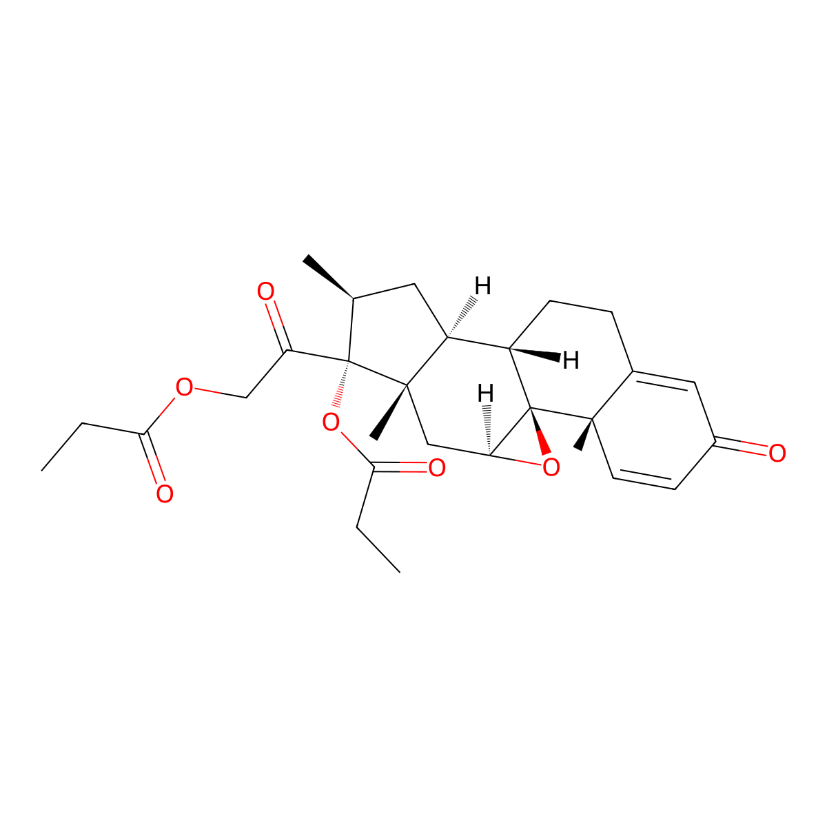 Betamethasone 9,11-epoxide 17,21-dipropionate molecular structure, CAS 66917-44-0