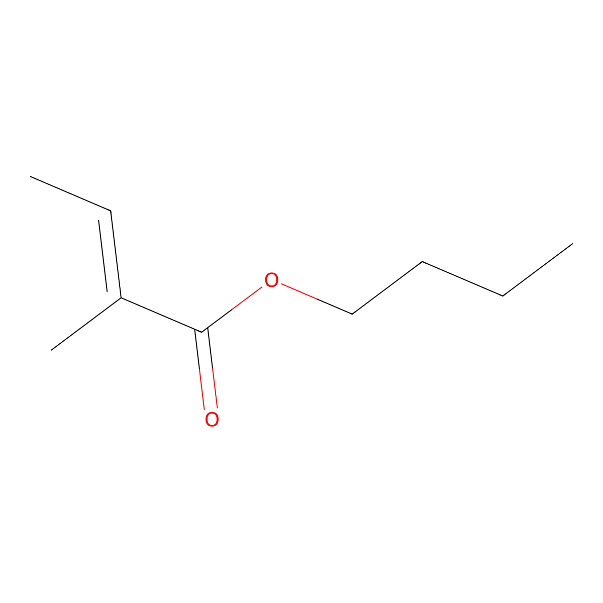 Butyl angelate molecular structure, CAS 66917-60-0