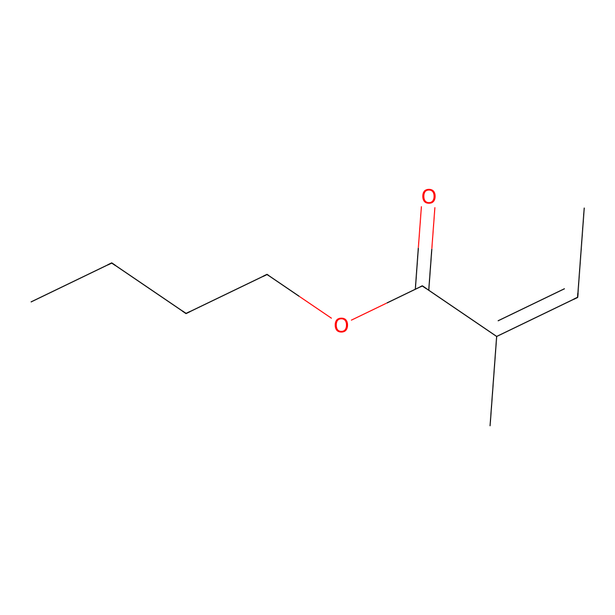 Butyl angelate molecular structure, CAS 66917-60-0