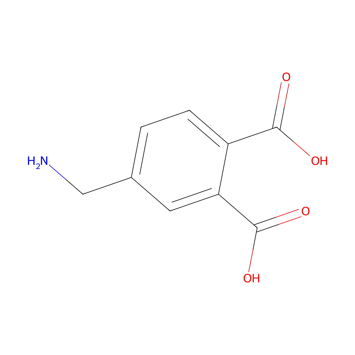 4-(Aminomethyl)benzene-1,2-dicarboxylic acid molecular structure, CAS 66918-88-5
