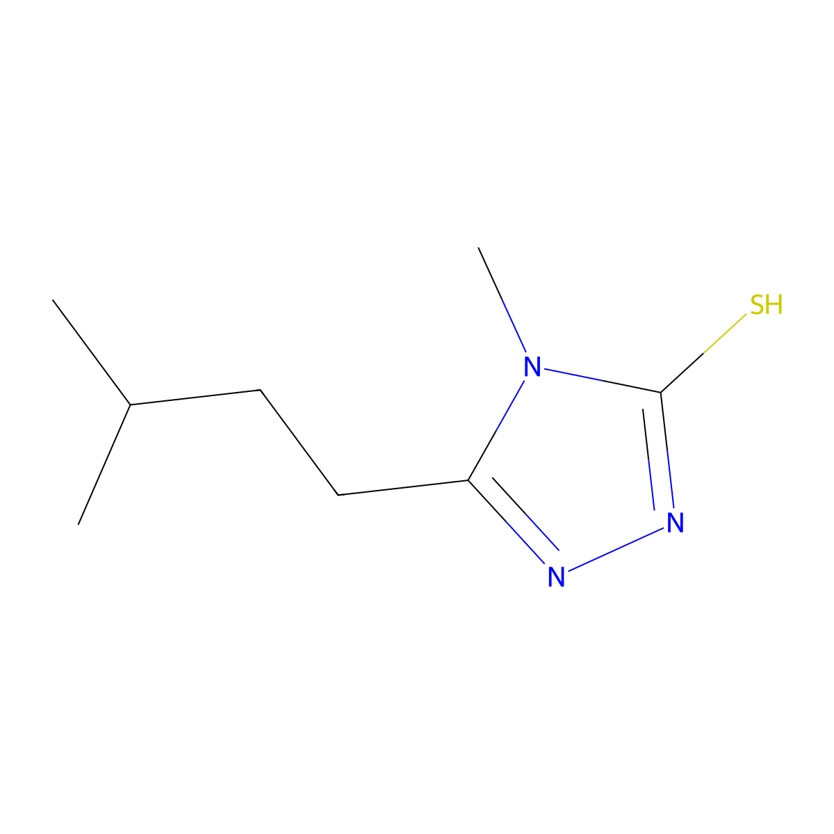 4-methyl-5-(3-methylbutyl)-4H-1,2,4-triazole-3-thiol molecular structure, CAS 66921-10-6