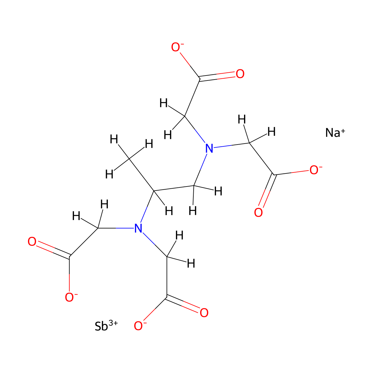 Acetic acid, (isopropylenedinitrilo)tetra-, antimony sodium salt, dihydrate molecular structure, CAS 66922-79-0