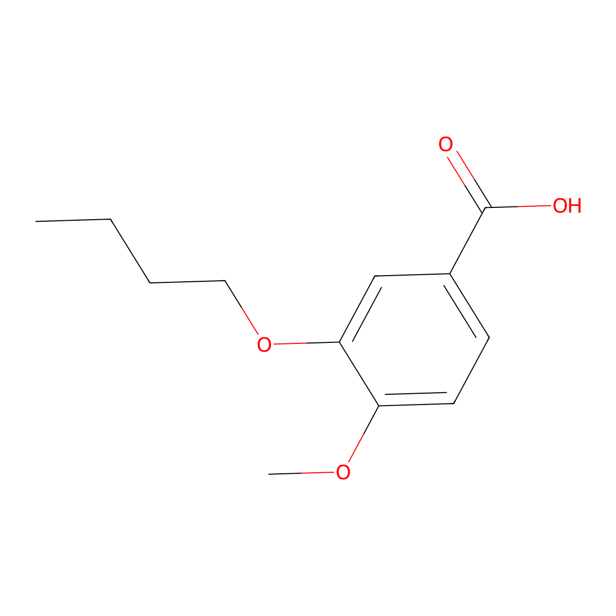 3-Butoxy-4-methoxybenzoic acid molecular structure, CAS 66924-20-7