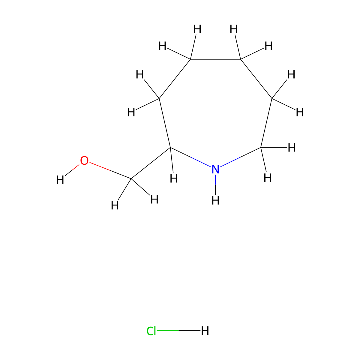 Azepan-2-ylmethanol Hydrochloride molecular structure, CAS 66928-78-7